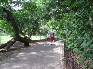 walking in Central Park