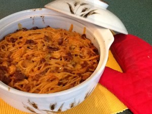 spaghetti beef casserole